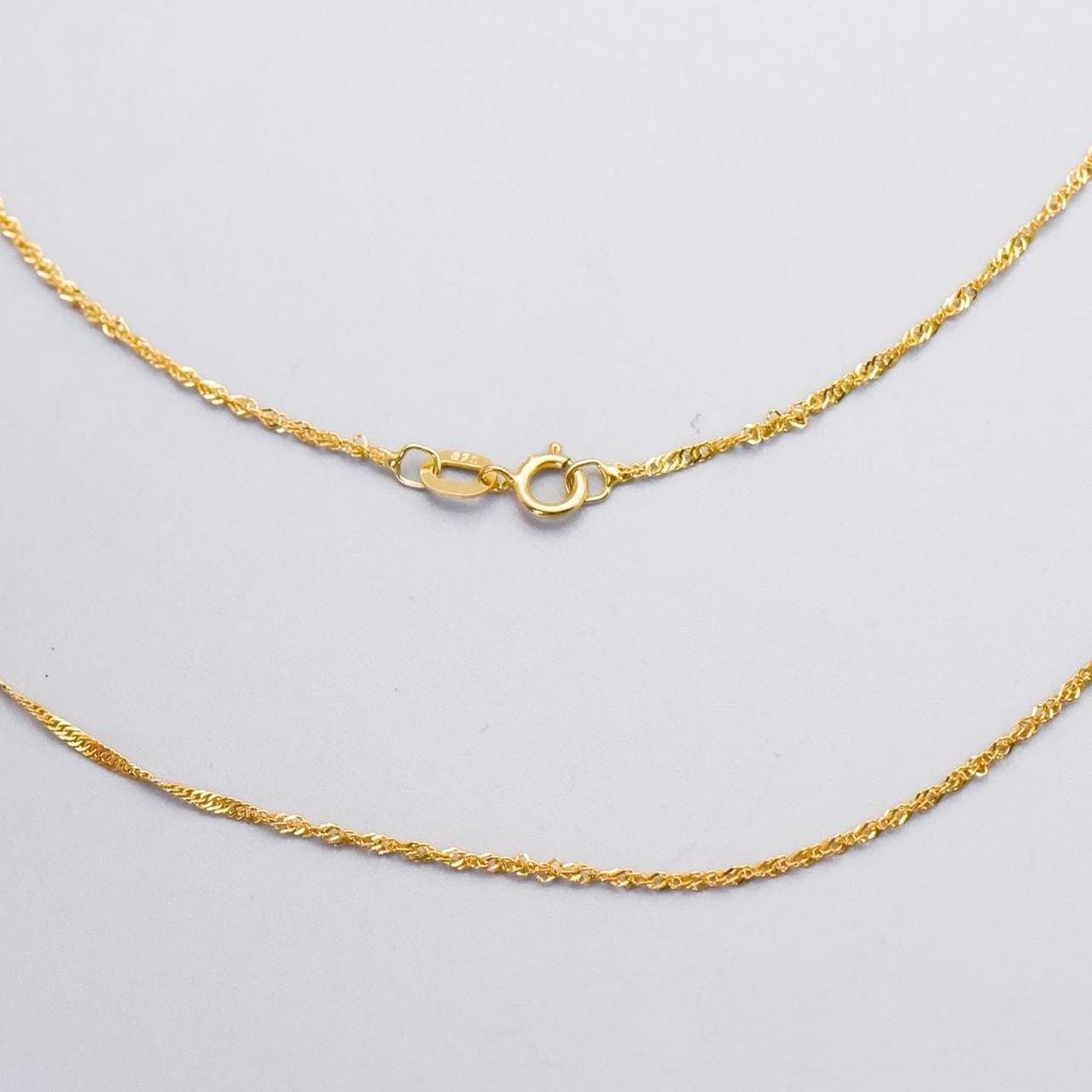 9K Gold Twisted Curb Chain Necklace