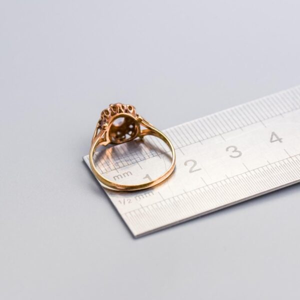 9K Gold Amethyst and Diamond Ring