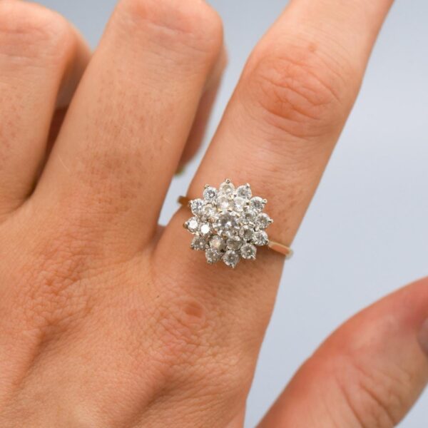 9K Gold CZ Cluster Ring