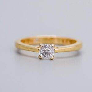 18K Gold Diamond Solitaire Ring