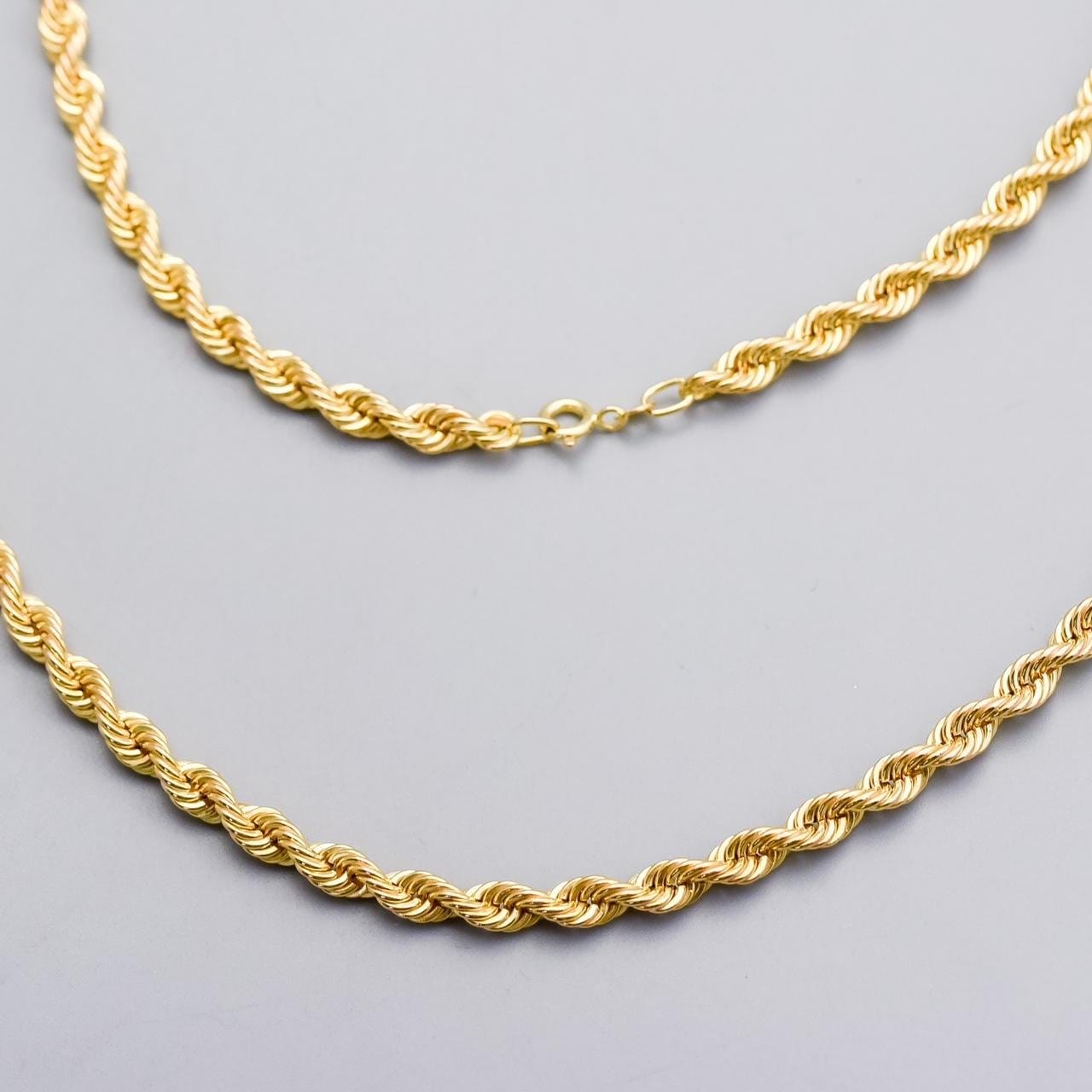 9K Gold Rope Chain Necklace