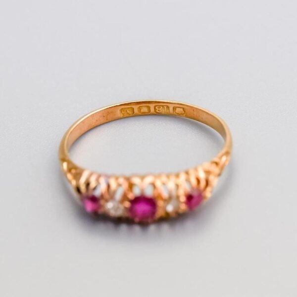 18K Gold Edwardian Ruby and Diamond Ring