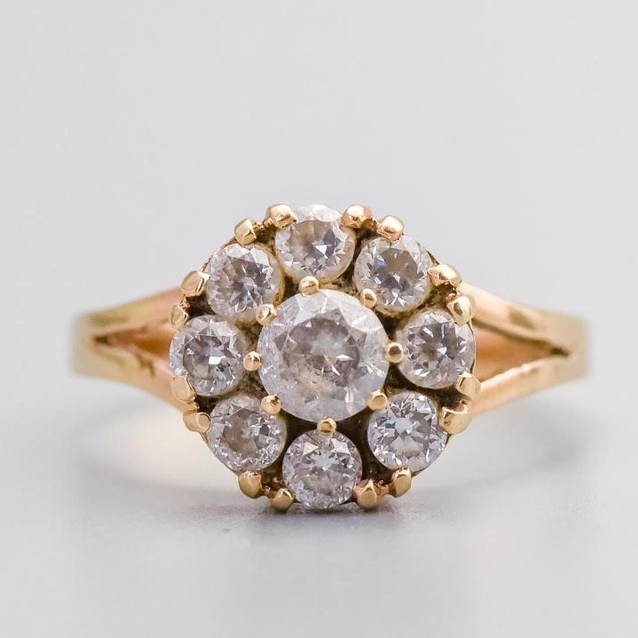 9K Gold CZ Cluster Ring