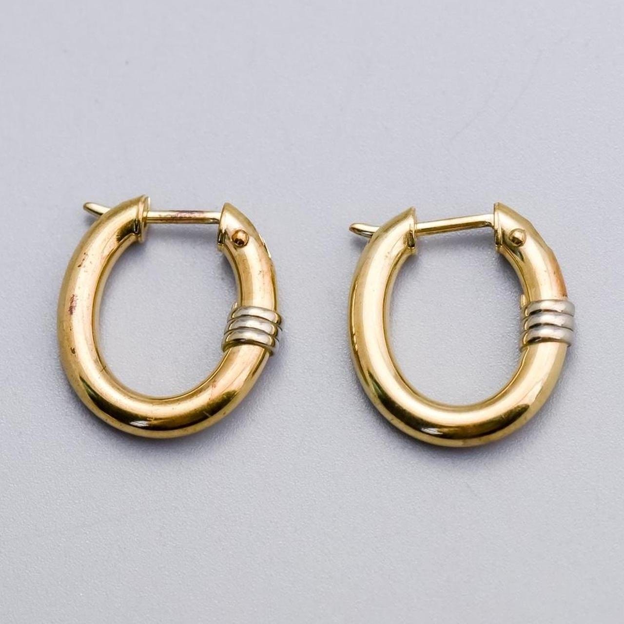 9K Gold Two-Tone Hoop Earrings