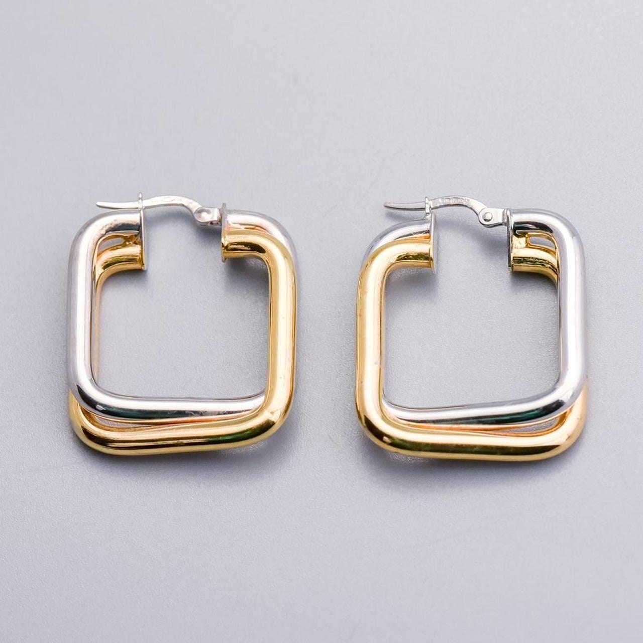 9K Gold Square Hoop Earrings