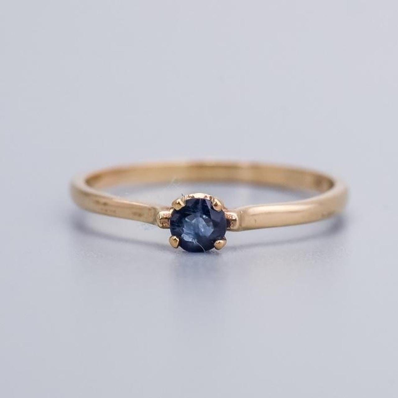 9K Gold Skinny Sapphire Ring