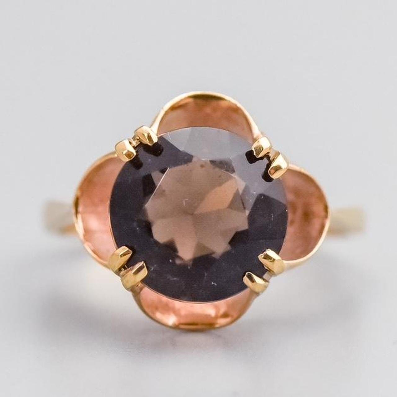 9K Gold Smoky Quartz Ring
