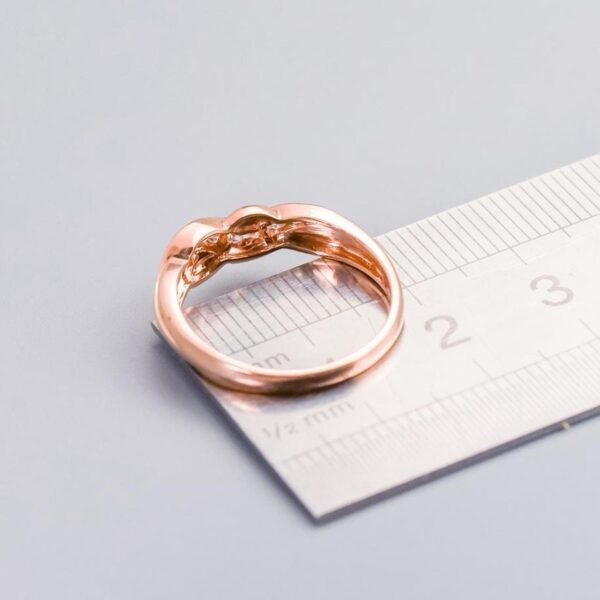 14K Rose Gold CZ Waved Band