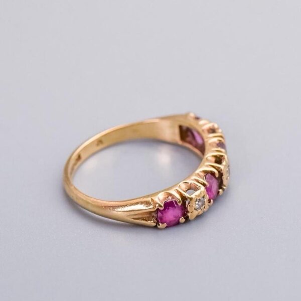 9K Gold Ruby & Diamond Ring