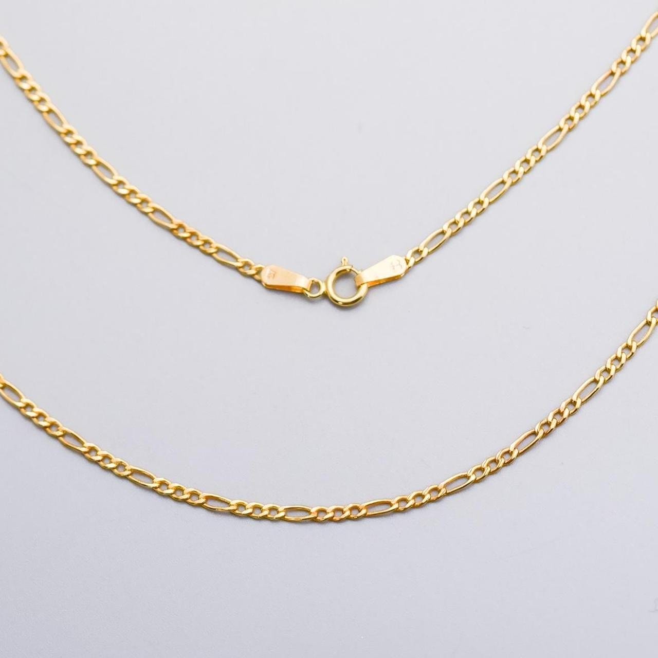 9K Gold Fine Figaro Chain Necklace