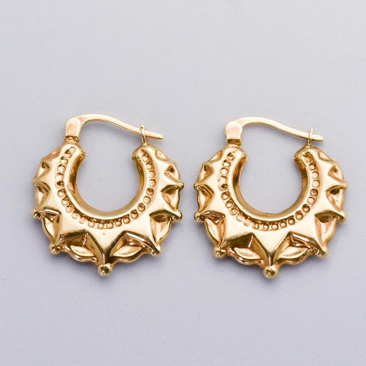 9K Gold Creole Hoop Earrings