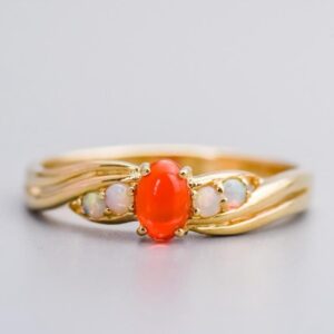 9K Gold Fire Opal Ring