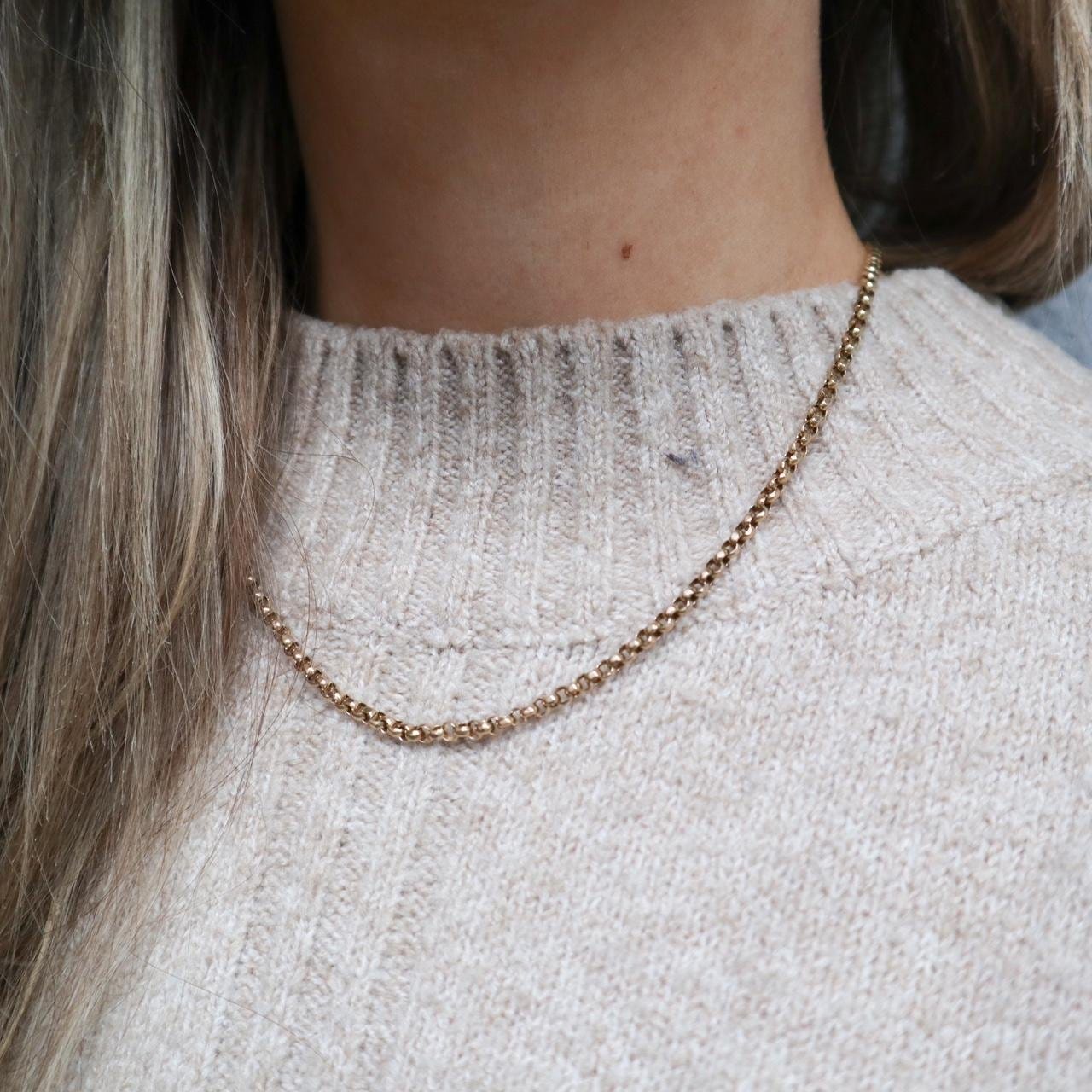 9K Gold Antique Belcher Chain Necklace