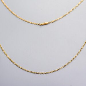 Solid 15K Gold Antique Cable Chain Necklace