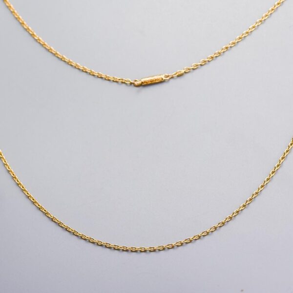 Solid 15K Gold Antique Cable Chain Necklace