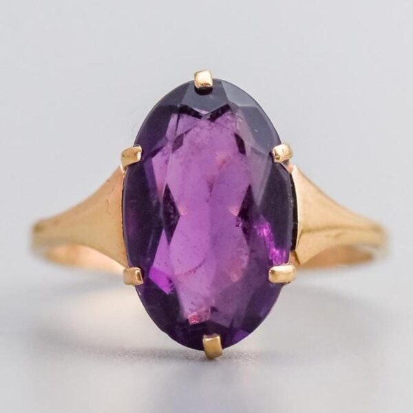 9K Gold Amethyst Ring