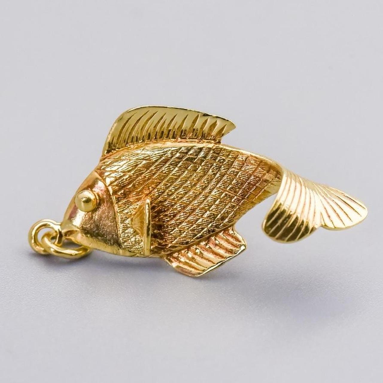 14K Gold Fish Pendant