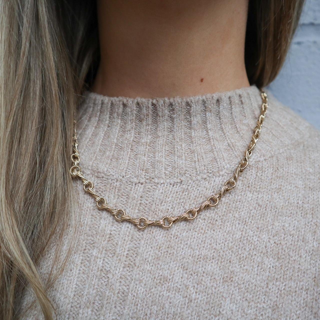 9K Gold Bar and Link Chain