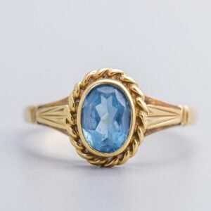 9K Gold Blue Topaz Ring