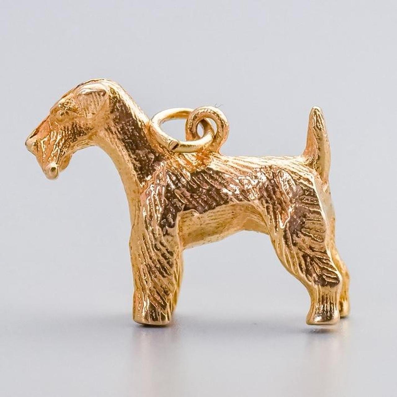 9K Gold Terrier Dog Pendant