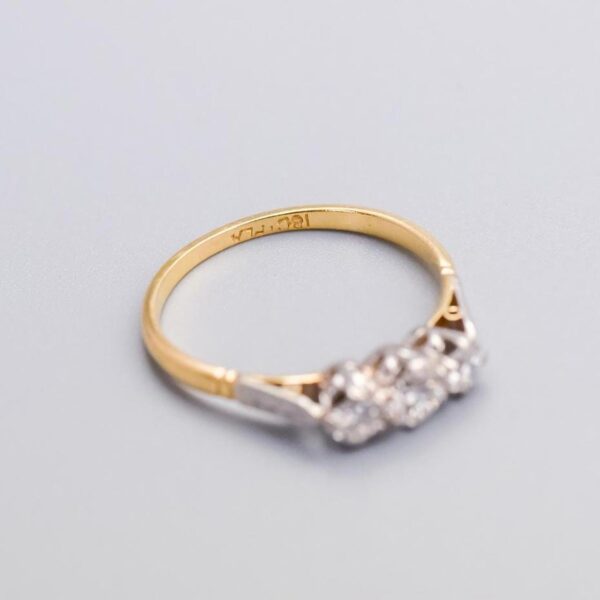 18K Gold Diamond Trilogy Ring