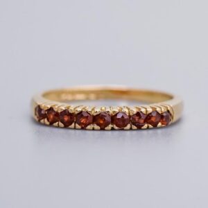 9K Gold Red Garnet Ring