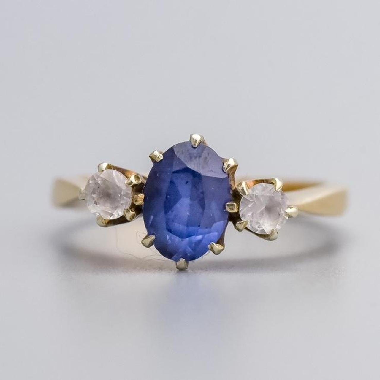 9K Gold Sapphire Trilogy Ring