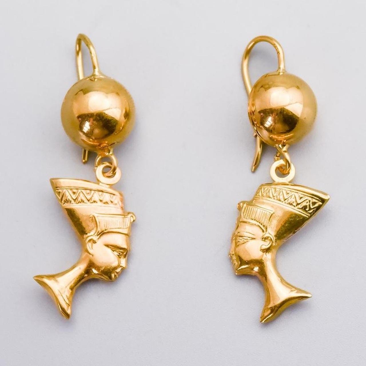 18K Gold Nefertiti Earrings