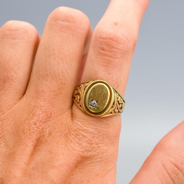 Solid 14K Gold Oval Signet Ring
