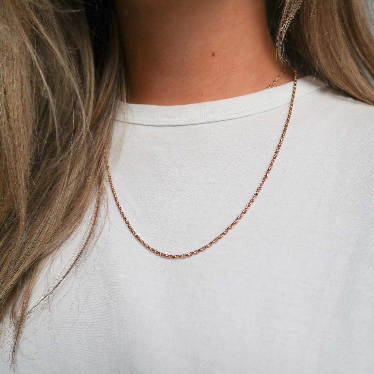 9K Gold Oval Belcher Chain Necklace