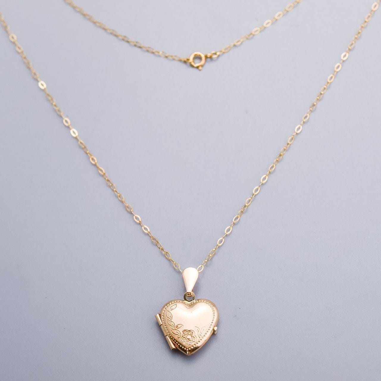 9K Gold Heart Locket Necklace