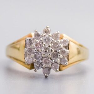 9K Gold Diamond Cluster Ring