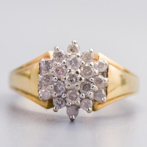 9K Gold Diamond Cluster Ring