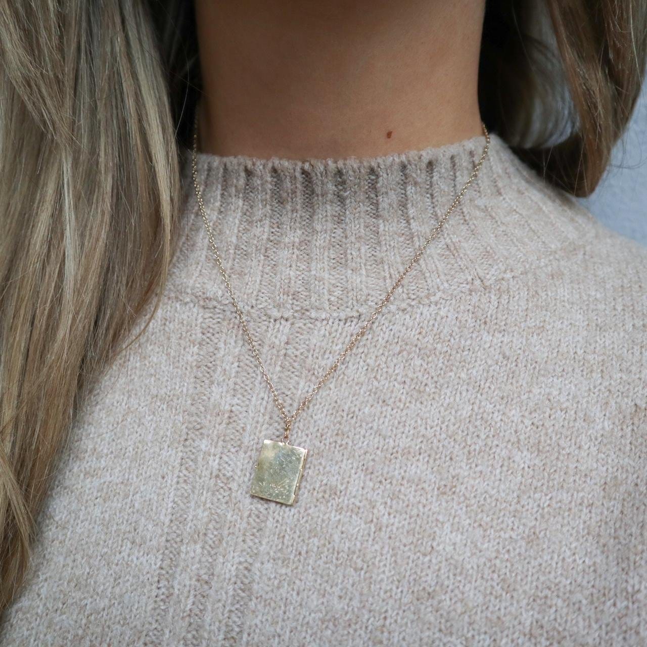 9K Gold Book Locket Necklace