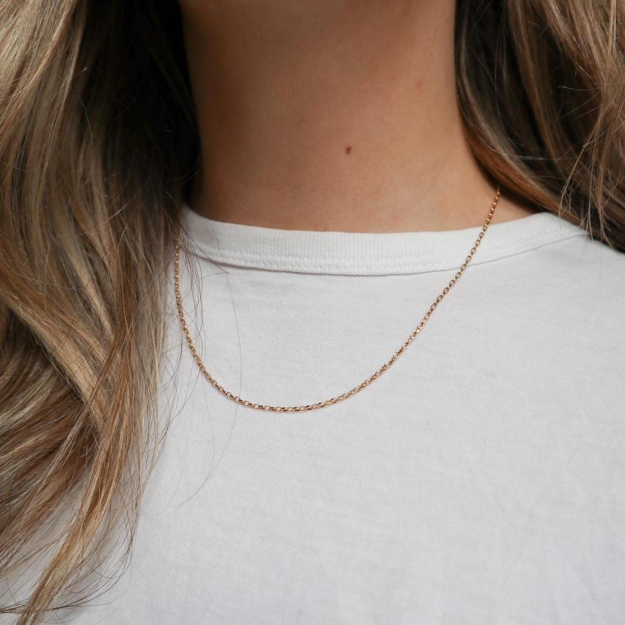 18K Gold Cable Chain Necklace