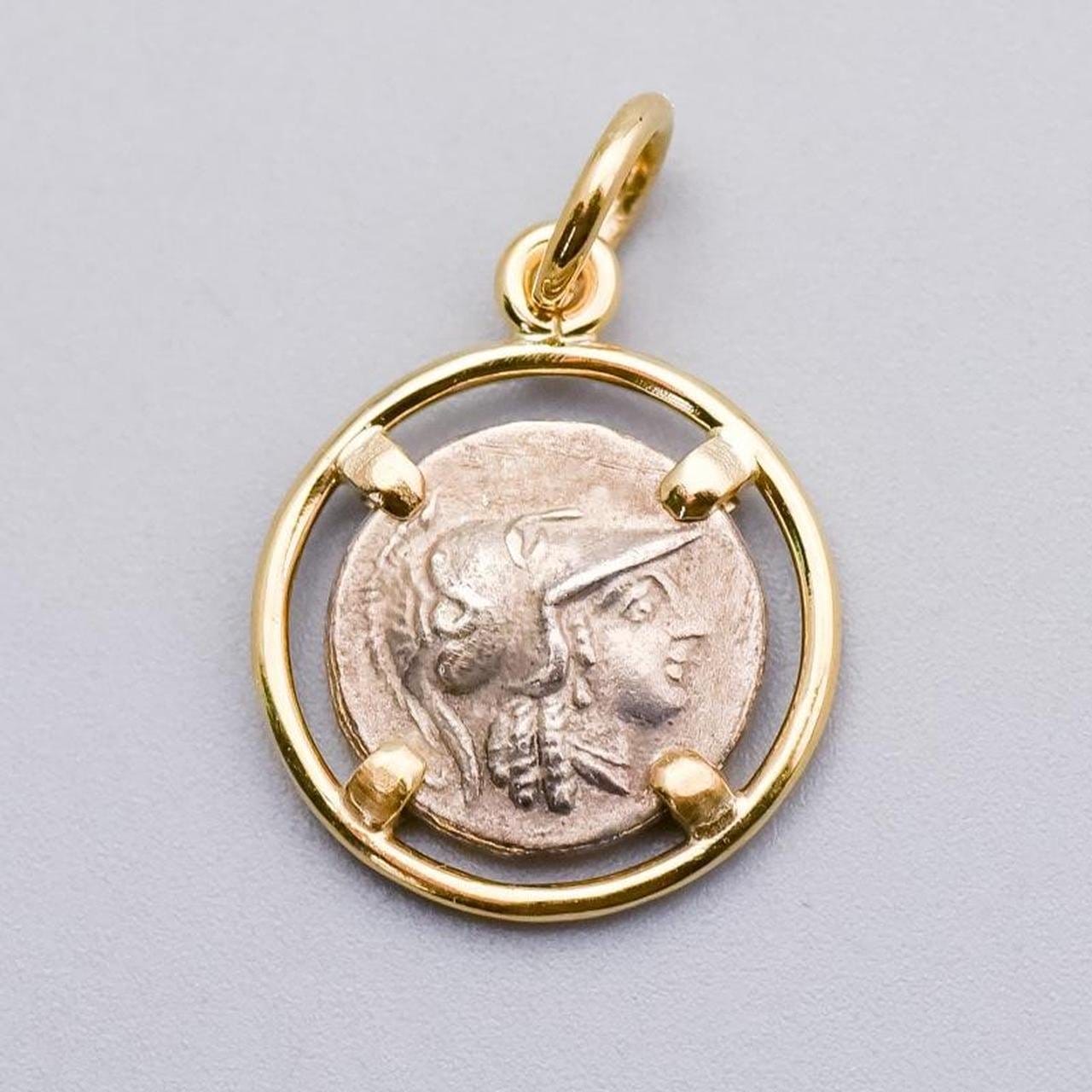 14K Gold Ancient Greek Coin Pendant