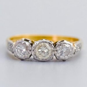 18K Gold Diamond Trilogy Ring