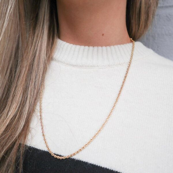9K Gold Rope Chain Necklace