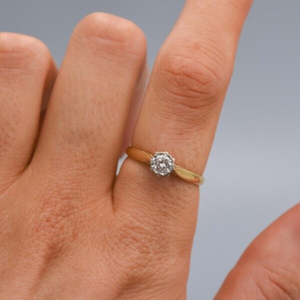 18K Gold Diamond Solitaire Ring