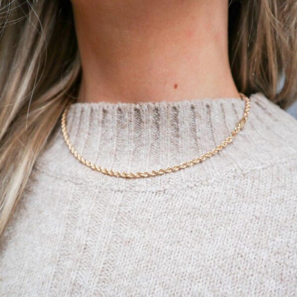 9K Gold Rope Chain Necklace