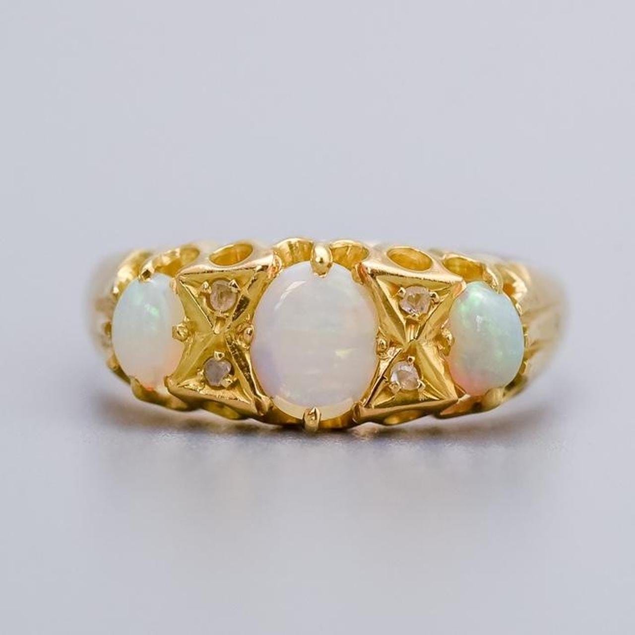 18K Gold Antique Opal Ring