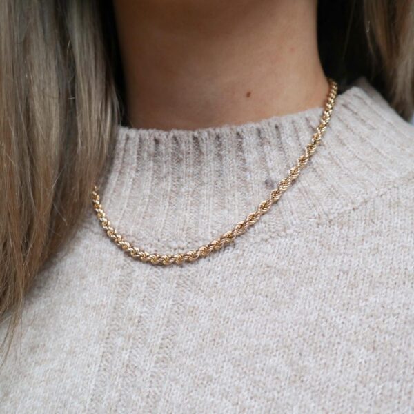 9K Gold Rope Chain Necklace