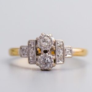18K Gold Art Deco Diamond Ring