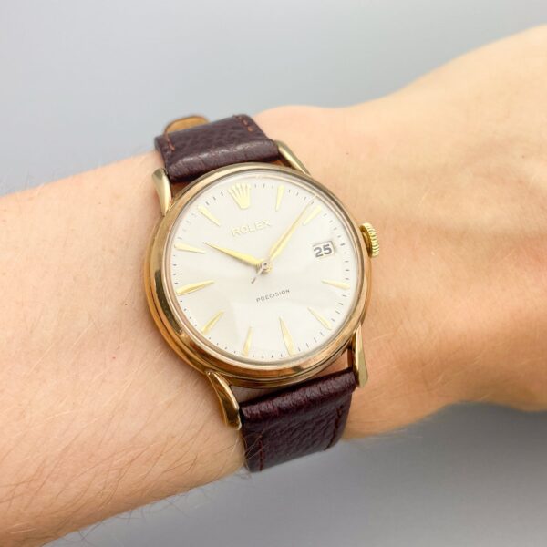 Antique Rolex Precision 1960s 9k Gold Manual Winding 34mm