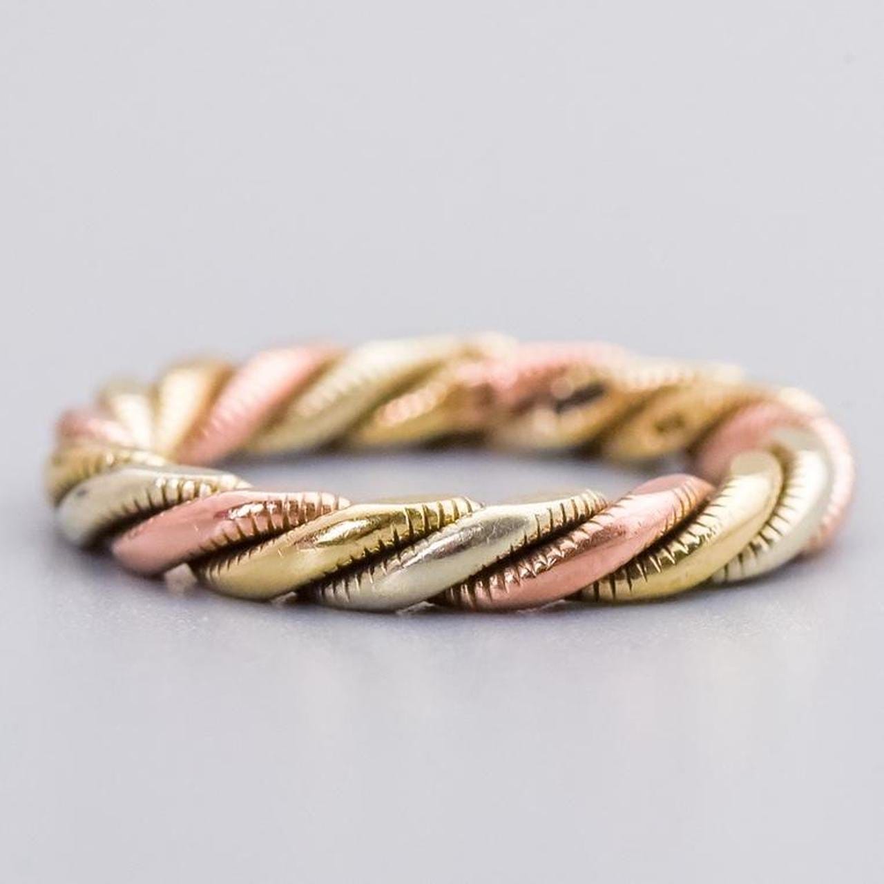 9K Gold Twisted Multi-Tone Band