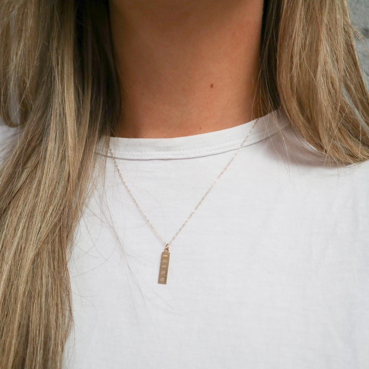 9K Gold Ingot Pendant Necklace
