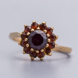 9K Gold Garnet Cluster Ring
