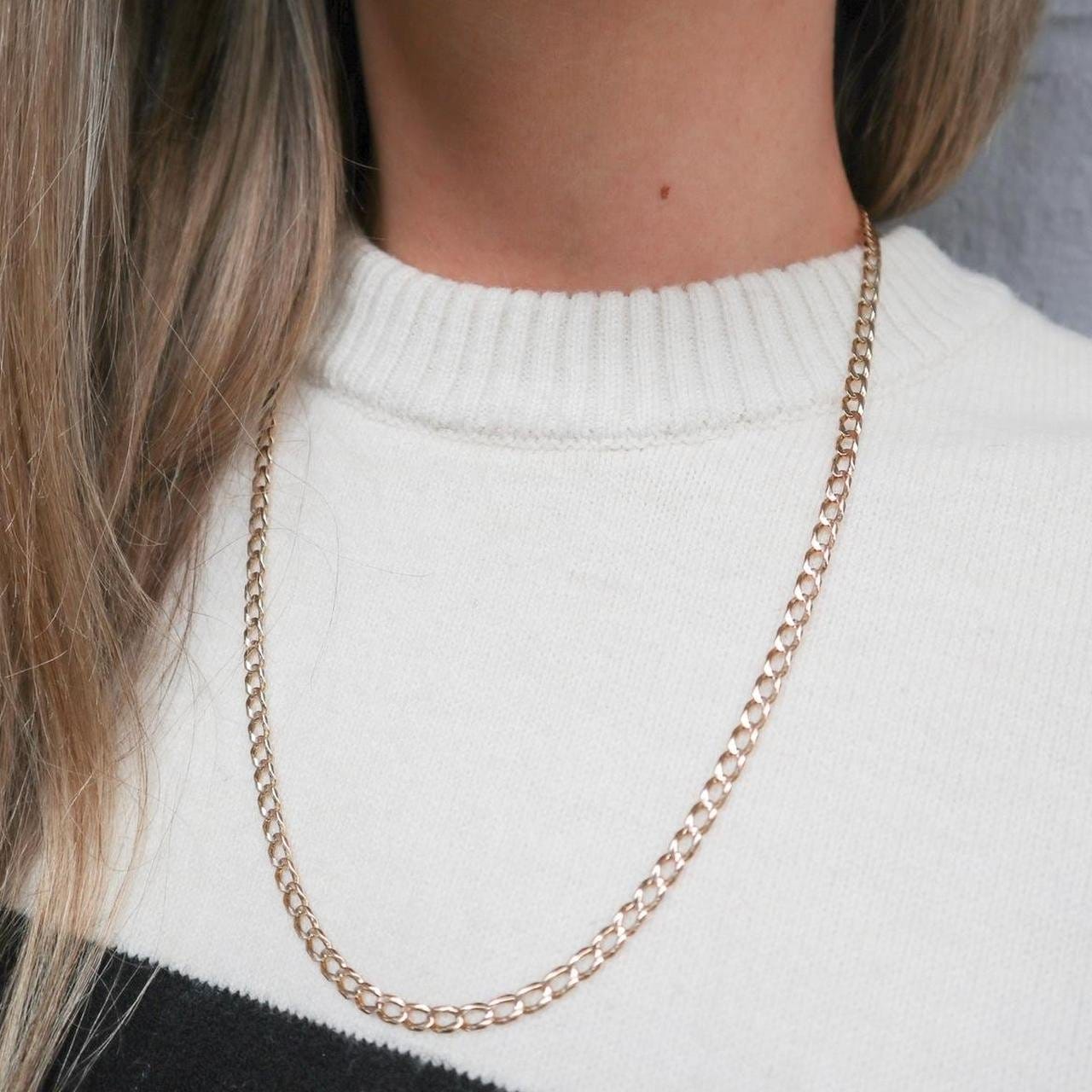 9K Gold Curb Chain Necklace