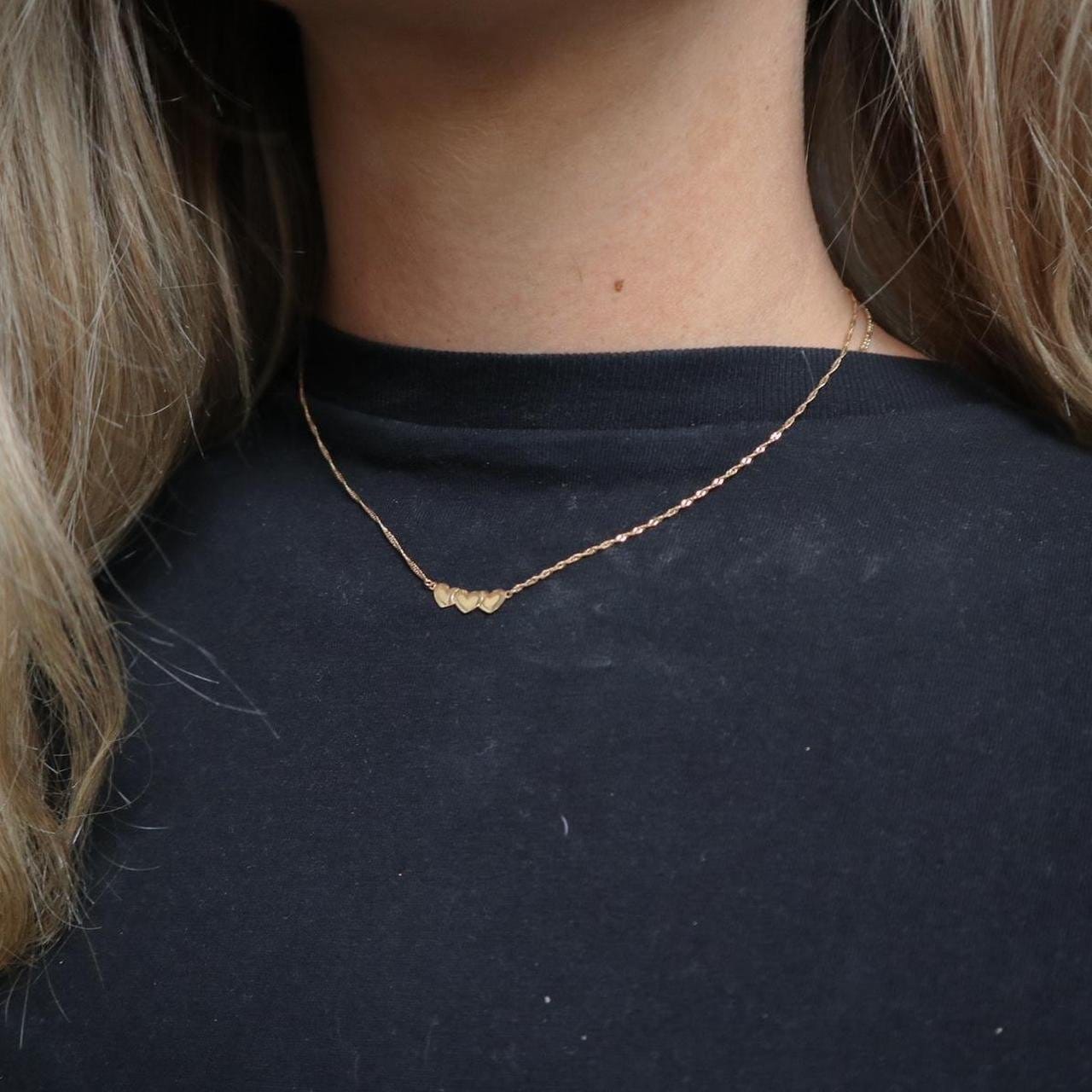 9K Gold Heart Pendant Necklace
