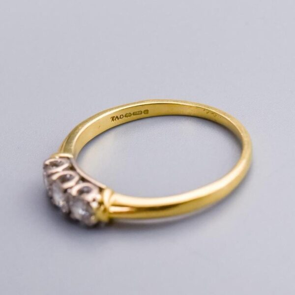 18K Gold Diamond Trilogy Ring